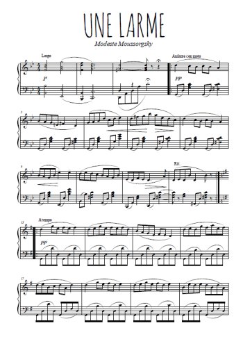 Téléchargez l'arrangement pour piano de la partition de Une larme en PDF